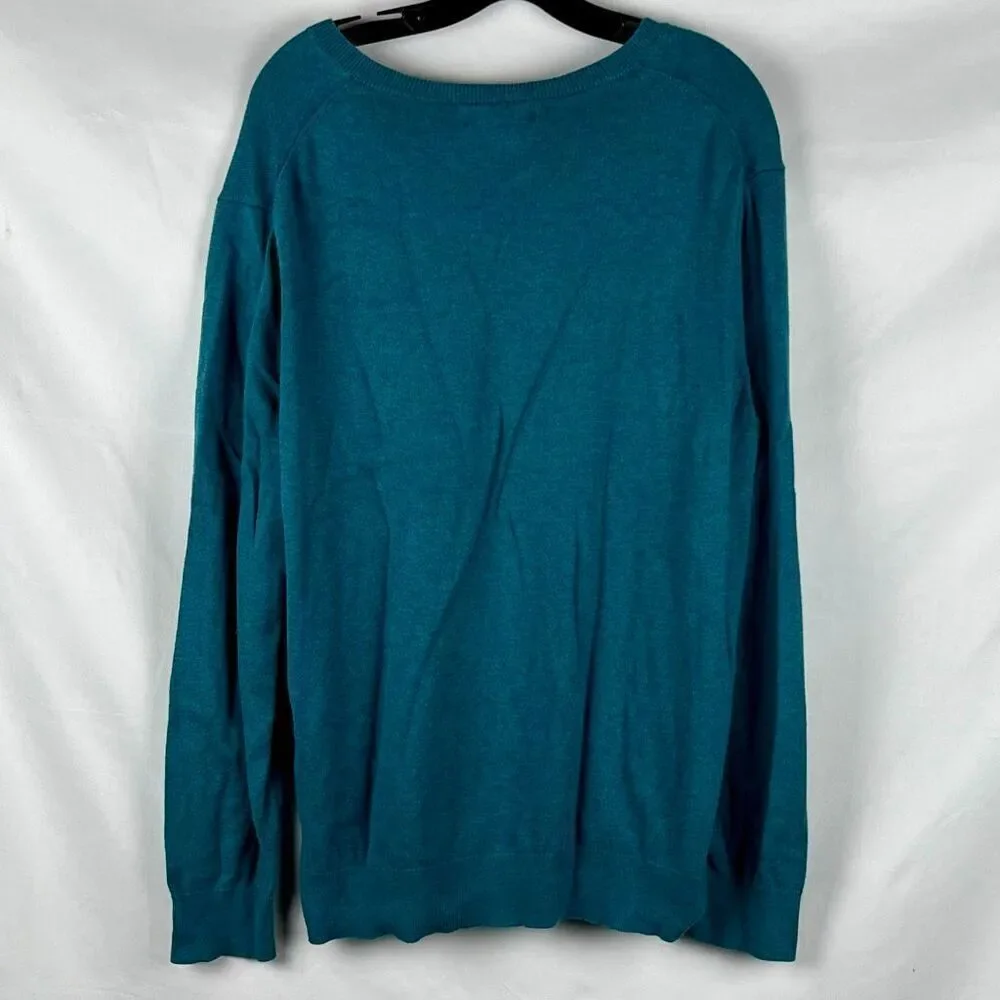 Banana Republic Premium Luxe Yarn Men’s Turquoise V-Neck Sweater L